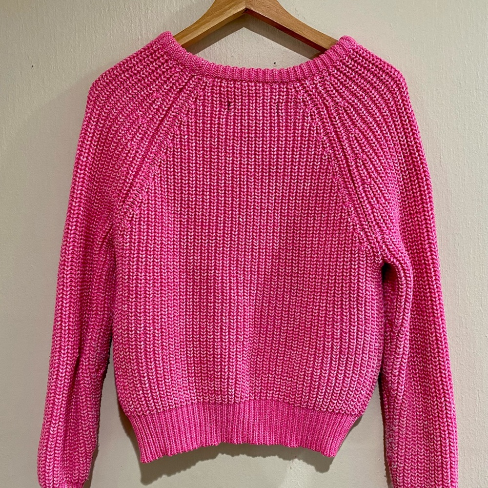 Forever 21 Pink Crew Neck Ribbed Sweater